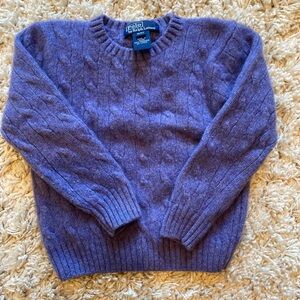Polo Ralph Lauren Purple Cable Knit Cashmere Sweater